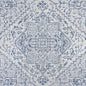 3' Navy Blue And Gray Square Medallion Indoor Outdoor Area Rug