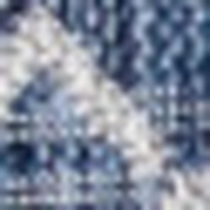 3' Navy Blue And Light Gray Square Trellis Indoor Outdoor Area Rug