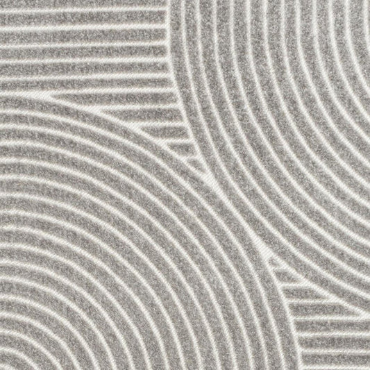 10' X 13' Gray And Ivory Striped Indoor Outdoor Area Rug