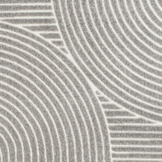 10' X 14' Gray And Ivory Striped Indoor Outdoor Area Rug