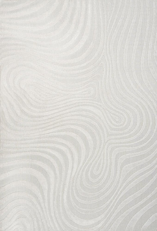 10' X 13' Cream And Ivory Abstract Indoor Outdoor Area Rug