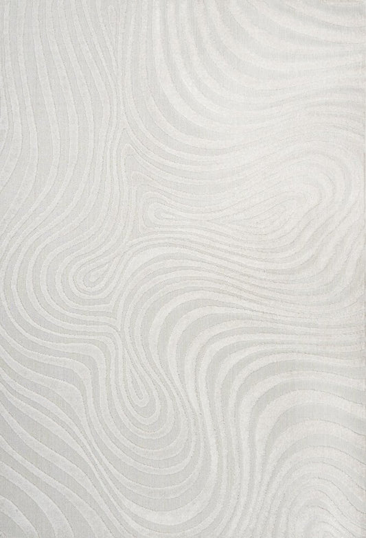 9' X 12' Cream And Ivory Abstract Indoor Outdoor Area Rug