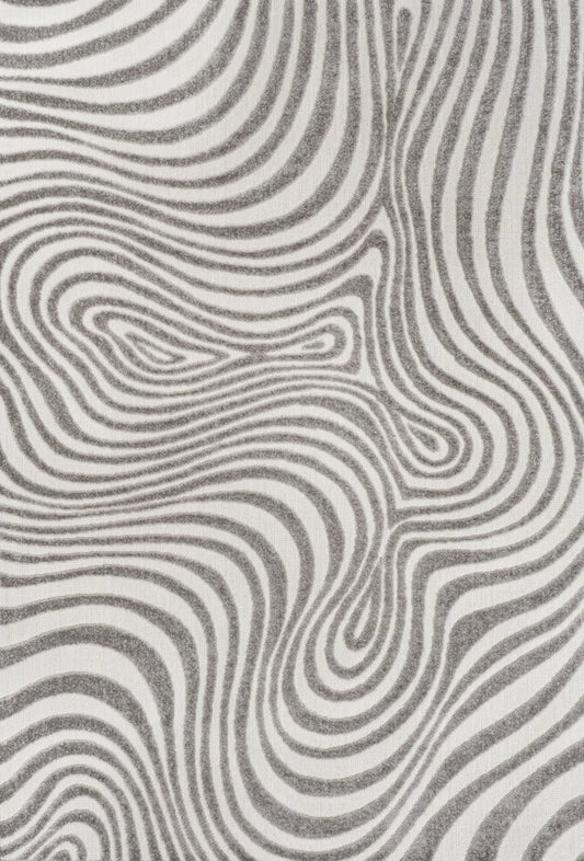 9' X 12' Gray And Ivory Abstract Indoor Outdoor Area Rug