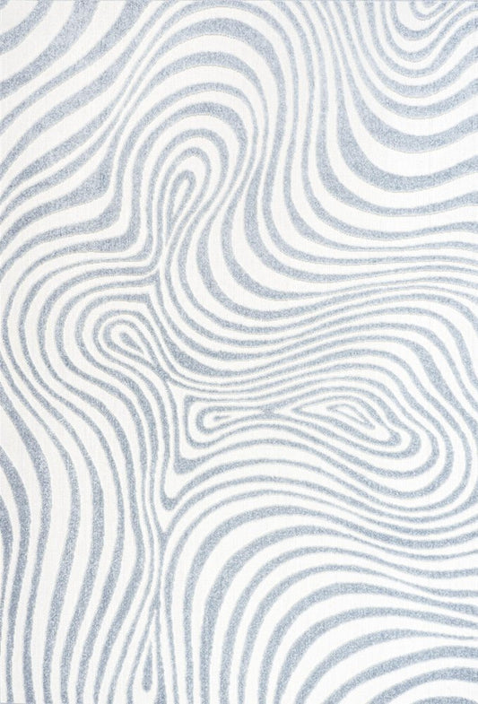 10' X 14' Light Blue And Ivory Abstract Indoor Outdoor Area Rug