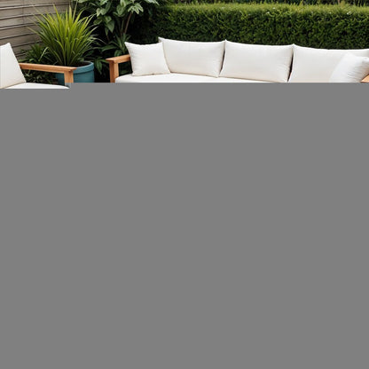 5' Light Blue And Ivory Square Abstract Indoor Outdoor Area Rug
