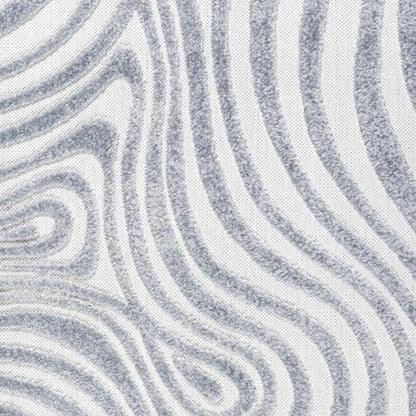 5' Light Blue And Ivory Square Abstract Indoor Outdoor Area Rug