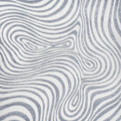 7' Light Blue And Ivory Square Abstract Indoor Outdoor Area Rug
