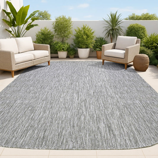 9' X 12' Gray Indoor Outdoor Area Rug