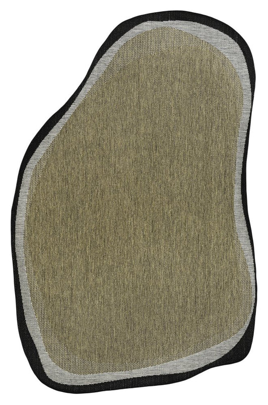 9' X 12' Brown And Black Abstract Indoor Outdoor Area Rug