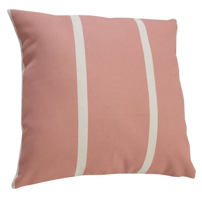 20" Pink And White Striped Recycled Poly Linen Throw Pillow Cover