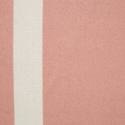 20" Pink And White Striped Recycled Poly Linen Throw Pillow Cover