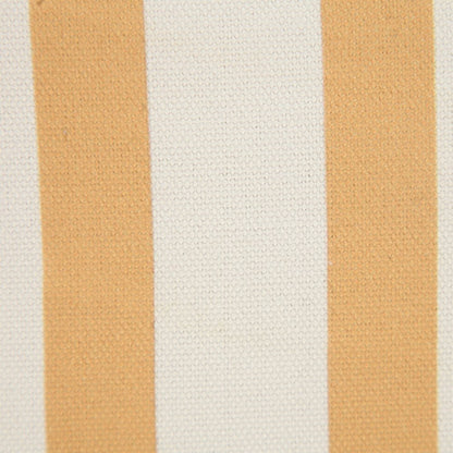 20" Yellow And White Striped Recycled Poly Linen Throw Pillow Cover