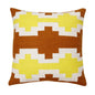 20" Red Yellow And White Striped Cotton Throw Pillow Cover