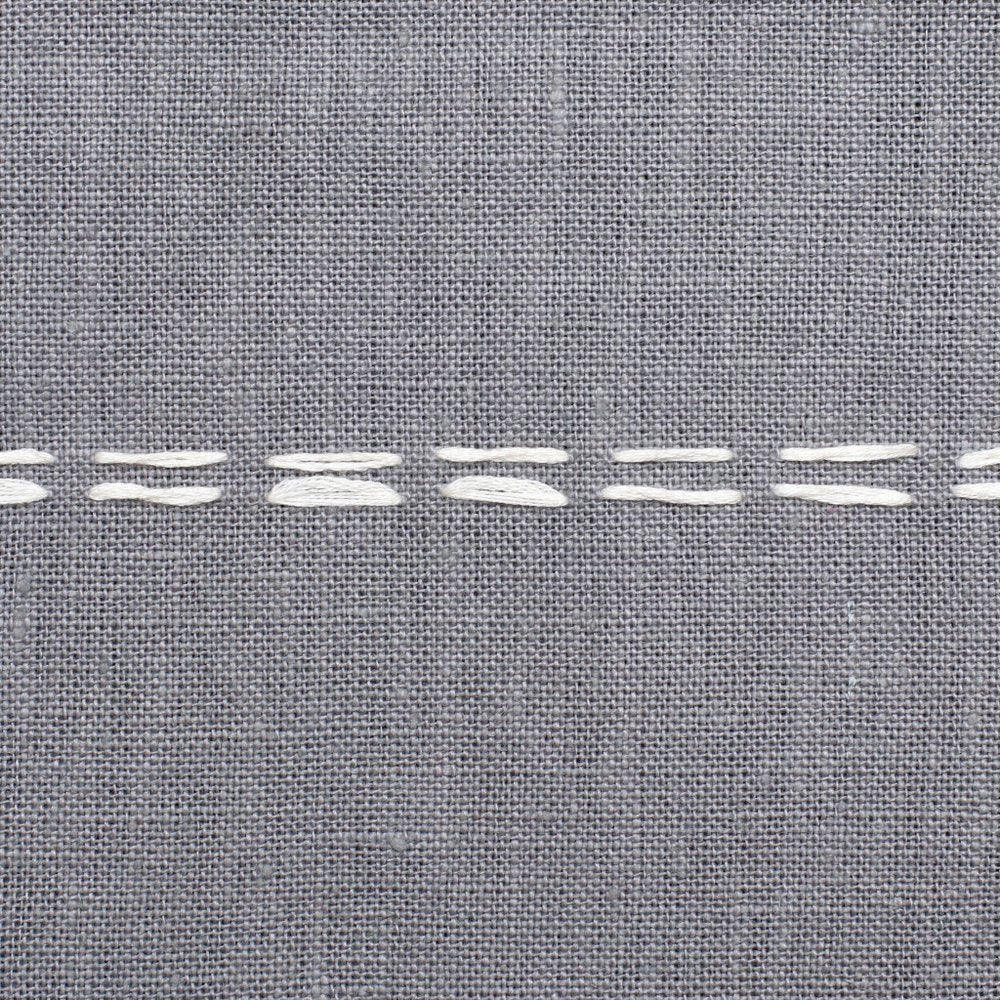 18" Gray And Ivory Striped Linen Throw Pillow Cover with Tassels