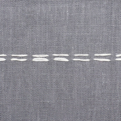 18" Gray And Ivory Striped Linen Throw Pillow Cover with Tassels