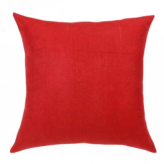 18" Red Linen Throw Pillow Cover