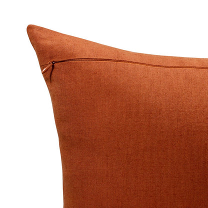 18" Rust And Gray Striped Linen Throw Pillow Cover