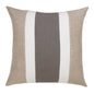 18" Gray And Tan Striped Linen Throw Pillow Cover