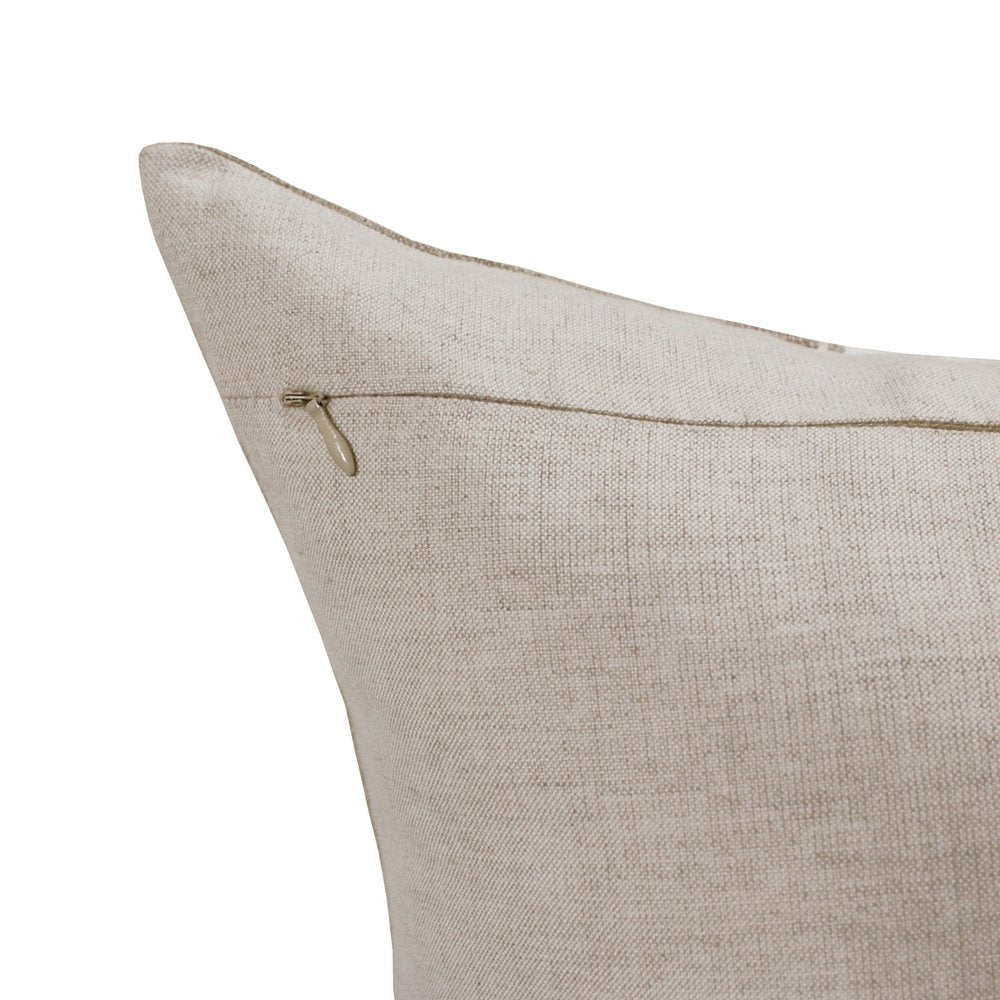 18" Gray And Tan Striped Linen Throw Pillow Cover