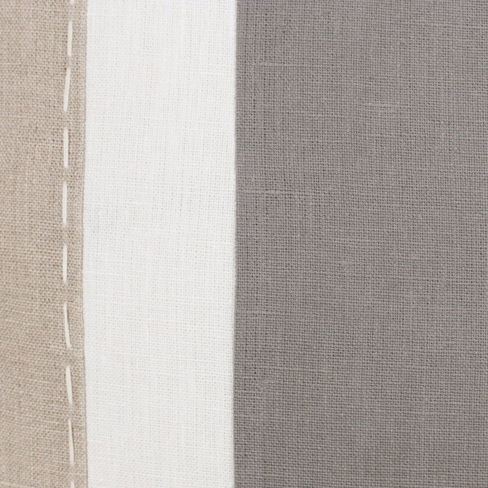 18" Gray And Tan Striped Linen Throw Pillow Cover