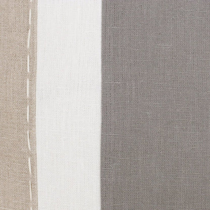 18" Gray And Tan Striped Linen Throw Pillow Cover