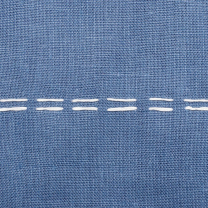 20" Navy Blue And Ivory Striped Linen Throw Pillow Cover