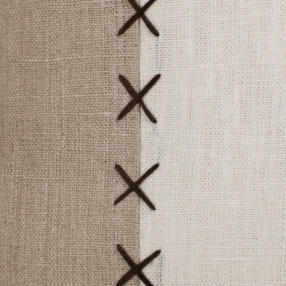 20" Brown And Ivory Striped Linen Throw Pillow Cover