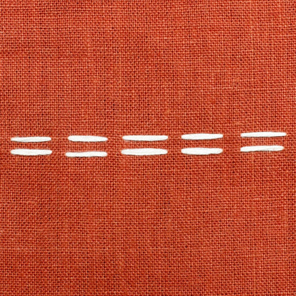 18" Rust And Ivory Striped Linen Throw Pillow Cover