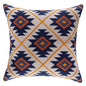 18" Navy Blue And Rust Geometric Cotton Throw Pillow Cover