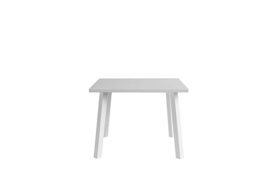 39" White Aluminum Square Outdoor Dining Table