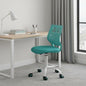 Aqua and White Adjustable Height Swivel Rolling Office Chair