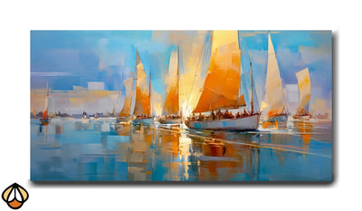 Radiant Regatta - Abstract Sailing Art