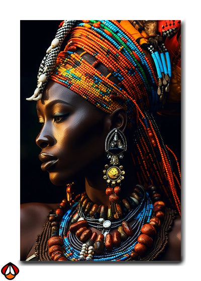 Majestic Heritage – Vibrant Beaded Portrait Wall Art