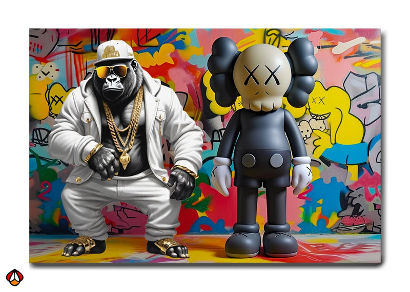 Street Art Icons - Gorilla and Companion Sculpture