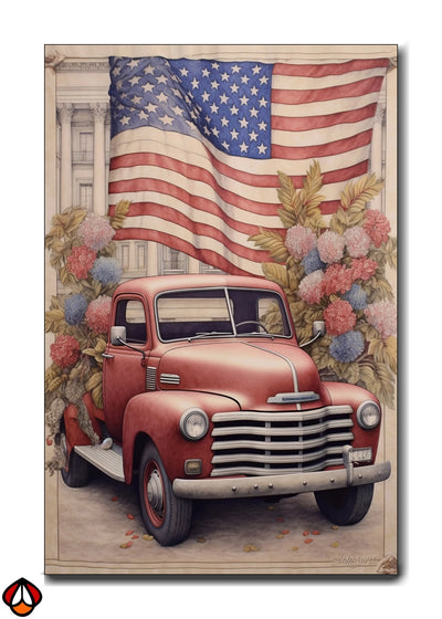 Heritage Pride - Red Vintage Truck Wall Art