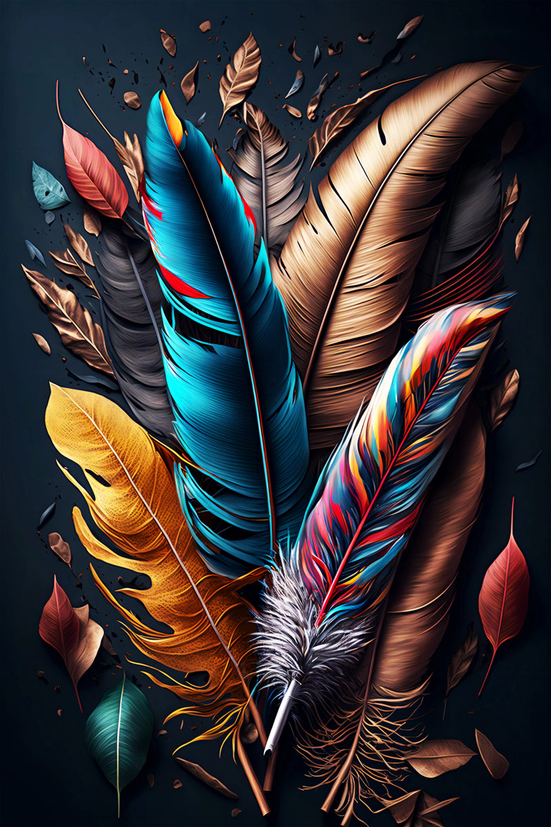 Vibrant Feathers Composition - Nature&