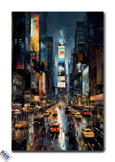 Vibrant New York City - Times Square at Night Wall Art