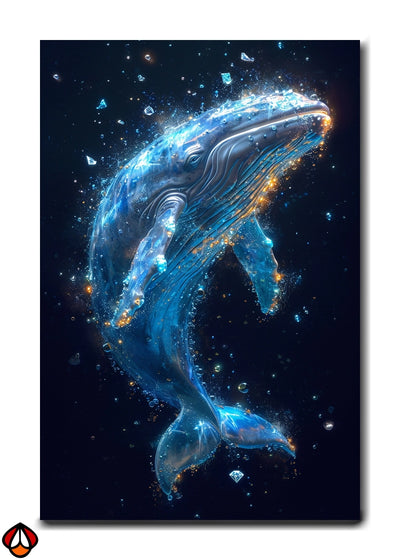 Celestial Humpback Whale - Illuminated Wall Art