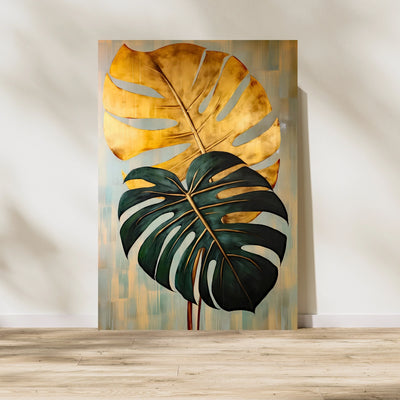 Golden Monstera Elegance - A Tropical Statement