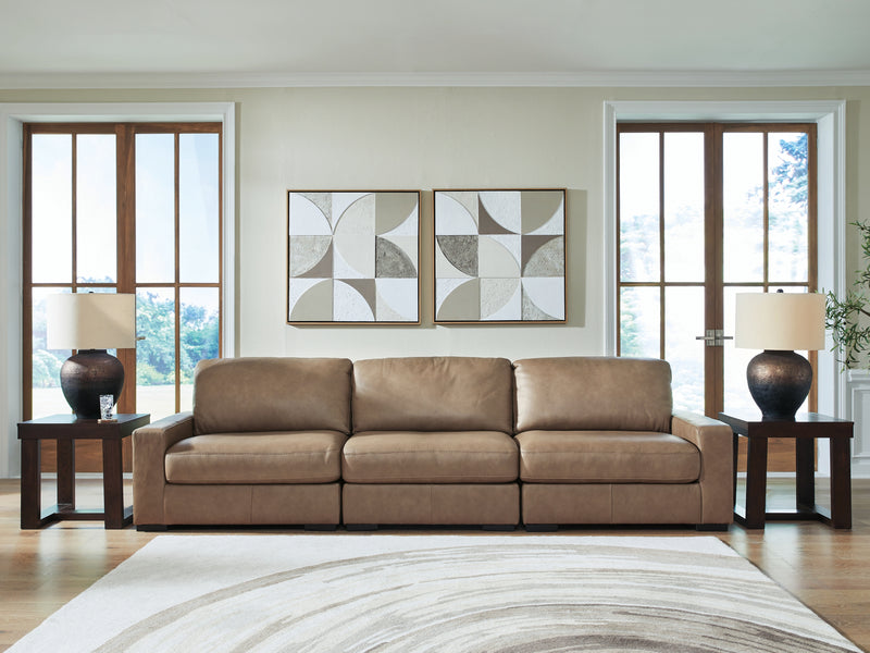 Evee Outdoor & More - Ashley Furniture - Veronella Sectional - RAF 3-Piece Sectional Sofa / Sahara - 76106S2