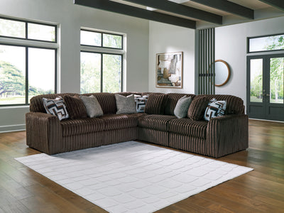 Evee Outdoor & More - Ashley Furniture - Midnight-Madness Sectional - RAF 5-Piece Sectional / Chocolate - 98104S26