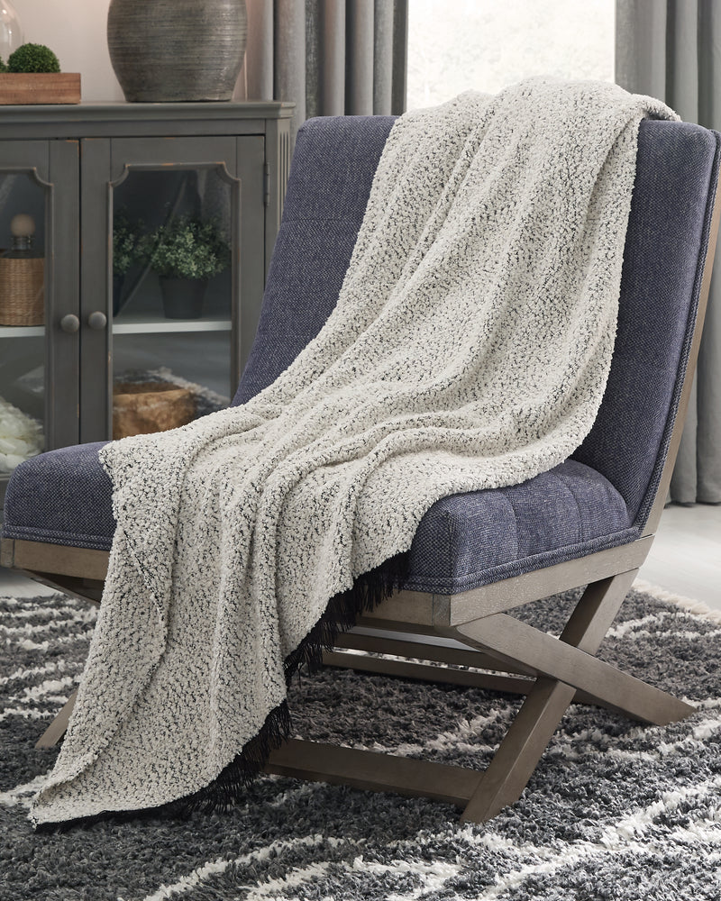 Evee Outdoor & More - Ashley Furniture - Leonita Throw - Throw / Black/White - A1000769T