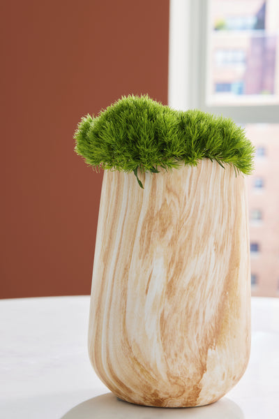 Evee Outdoor & More - Ashley Furniture - Cammen Vase - Vase / Tan/White - A2000646