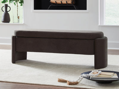 Evee Outdoor & More - Ashley Furniture - Vavuniya Storage Bench - Storage Bench / Brown / 56"W x 19"D x 19"H - A3000750