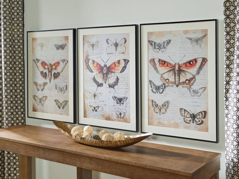 Evee Outdoor & More - Ashley Furniture - Jossletts Wall Decor - Wall Art Set (3/CN) / Orange/Black/Ivory - A8000490