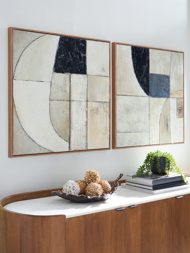 Evee Outdoor & More - Ashley Furniture - Bexlen Wall Decor - Wall Art Set (Set of 2) / Tan/Taupe/Black - A8000498