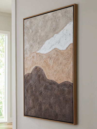 Evee Outdoor & More - Ashley Furniture - Fanthorne Wall Decor - Wall Art / Tan/Brown/White - A8000500