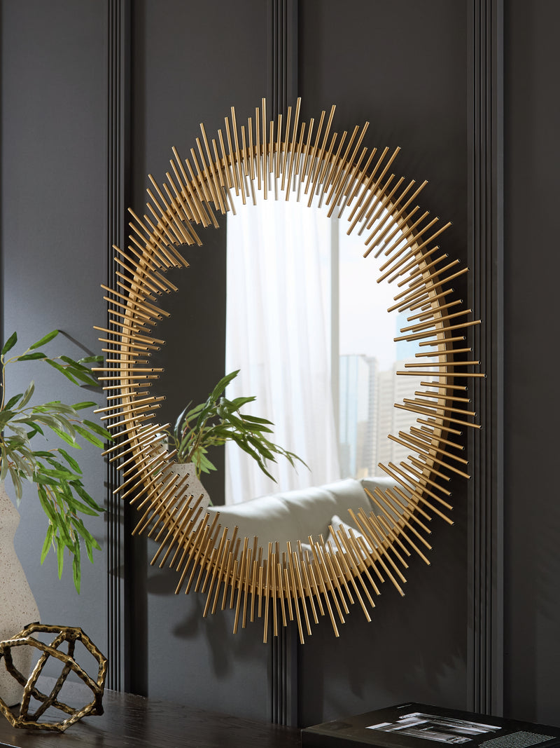 Evee Outdoor & More - Ashley Furniture - Wainport Mirror - Accent Mirror / Gold Finish - A8010405