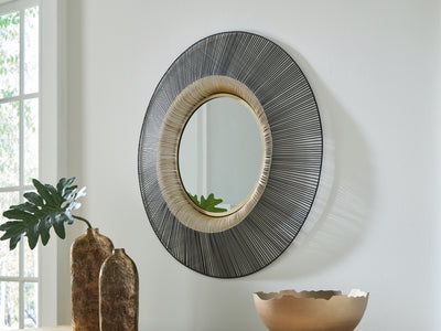 Evee Outdoor & More - Ashley Furniture - Dallmen Mirror - Accent Mirror / Black/Gold Finish - A8010407