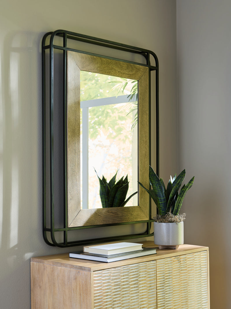Evee Outdoor & More - Ashley Furniture - Beelman Mirror - Accent Mirror / Black/Brown - A8010409